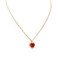Full Diamond Zircon Heart Necklace sku image 6