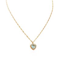 Full Diamond Zircon Heart Necklace sku image 3