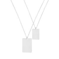 Square Pendant Double Layered Necklace sku image 1