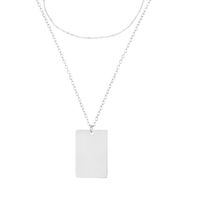 Titanium Steel 14K Gold Plated Rose Gold Plated Simple Style Plating Rectangle Layered Necklaces sku image 1