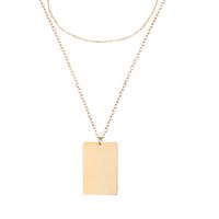 Titanium Steel 14K Gold Plated Rose Gold Plated Simple Style Plating Rectangle Layered Necklaces sku image 2