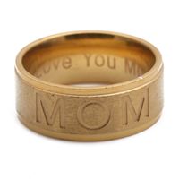 Vente En Gros Bague En Acier Inoxydable Lettre Mom sku image 1