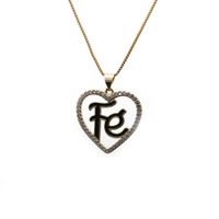 Inlaid Zirconium Heart-shaped Letter Necklace sku image 2