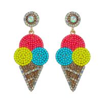 Fashion Diamond Beads Earrings Wholesale sku image 1