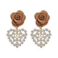 Herzförmige Diamantohrringe Aus Koreanischer Stoffblume sku image 6
