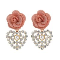 Herzförmige Diamantohrringe Aus Koreanischer Stoffblume sku image 8