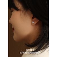 Korean Mini Heart-shaped Earrings main image 4
