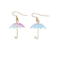 Fashion Mini Umbrella Contrast Color Earrings main image 6