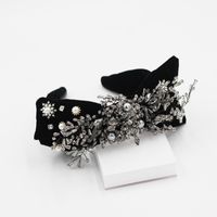 New Fashion Velvet Bowknot Tassel Woven Flower Headband main image 3