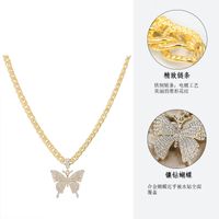 Fashion Alloy Diamond Butterfly Necklace main image 3
