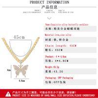 Fashion Alloy Diamond Butterfly Necklace main image 4
