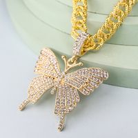Fashion Alloy Diamond Butterfly Necklace main image 5