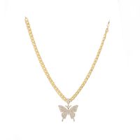 Fashion Alloy Diamond Butterfly Necklace main image 6
