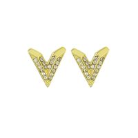 New Diamond V-letter Earrings main image 7