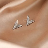 New Diamond V-letter Earrings sku image 2