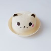 Korean Fashion Cartoon Bear Children's Straw Hat sku image 3