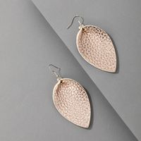 Retro Snake Pattern Imitation Leather Leaf Earrings main image 5