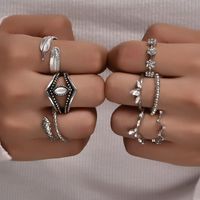 Bohemian Style Leaf Snake Irregular Ring Set main image 1