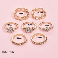 Fashion Geometric Full Diamond Ring Set main image 3
