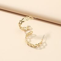 Fashion C Shape Plating Alloy Artificial Gemstones Earrings Ear Studs main image 3