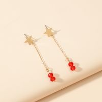 Five-pointed Star Tassel Earrings main image 4