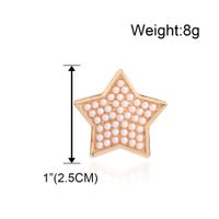 Alloy Inlaid Pearl Five-pointed Star Earrings main image 6