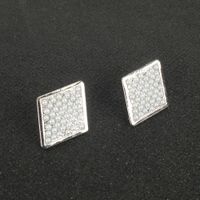 Fashion Retro Style Alloy Inlaid Pearl Geometric Diamond Earrings main image 4