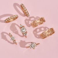 Fashion Geometric Full Diamond Ring Set sku image 1