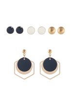 Fashion Simple Round Geometric Earrings Set sku image 1