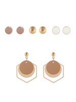 Fashion Simple Round Geometric Earrings Set sku image 3