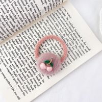 New Cute Plush Fruit Cherry Hair Ring Set sku image 1