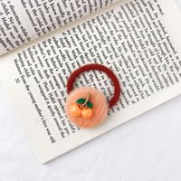 New Cute Plush Fruit Cherry Hair Ring Set sku image 2