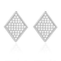 Fashion Retro Style Alloy Inlaid Pearl Geometric Diamond Earrings sku image 2