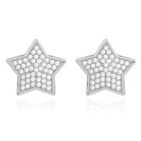 Alloy Inlaid Pearl Five-pointed Star Earrings sku image 2