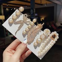 Nuevo Conjunto De Pinzas De Perlas Retro De Corea sku image 4