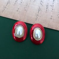 Retro Red Glaze Earrings sku image 31