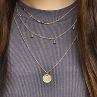 New Fashion Multi-layer Disc Pendant Necklace Set main image 1