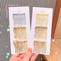 Simple Fashion Hair Comb Wave Pearl Hairpin main image 1
