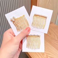 Simple Fashion Hair Comb Wave Pearl Hairpin main image 5