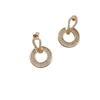 Boucles D&#39;oreilles Simples Rondes Diamant Rétro main image 6