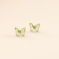 Colorful Zircon Inlaid Diamond Butterfly Earrings main image 3