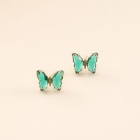 Colorful Zircon Inlaid Diamond Butterfly Earrings main image 5