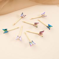 Fashion Multicolor Glass Butterfly Hairpin main image 1