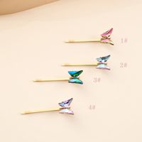 Fashion Multicolor Glass Butterfly Hairpin main image 3