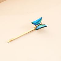 Fashion Multicolor Glass Butterfly Hairpin main image 5