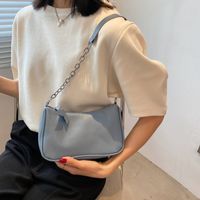 Korean Simple Solid Color Shoulder Bag main image 5