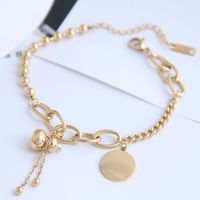 Korean Fashion Titanium Gourd Pendant Bracelet main image 3