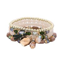 Pulsera De Cuentas Múltiples Con Colgante De Corazón Bohemio sku image 3