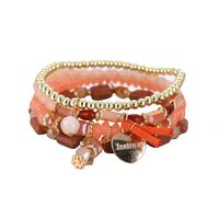 Pulsera De Cuentas Múltiples Con Colgante De Corazón Bohemio sku image 4