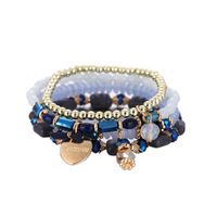 Pulsera De Cuentas Múltiples Con Colgante De Corazón Bohemio sku image 5